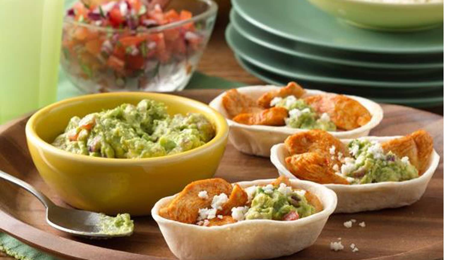 Mini tacos au poulet et au guacamole prêts en dix minutes